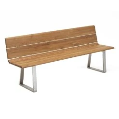 Niehoff Nova Gartenbank 180cm Edelstahl/Teak-Gebürstet
