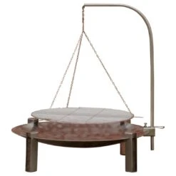 SvenskaV Space Feuerschale Ă80cm Inkl. Schwenkgrill Edelstahl Ă63cm