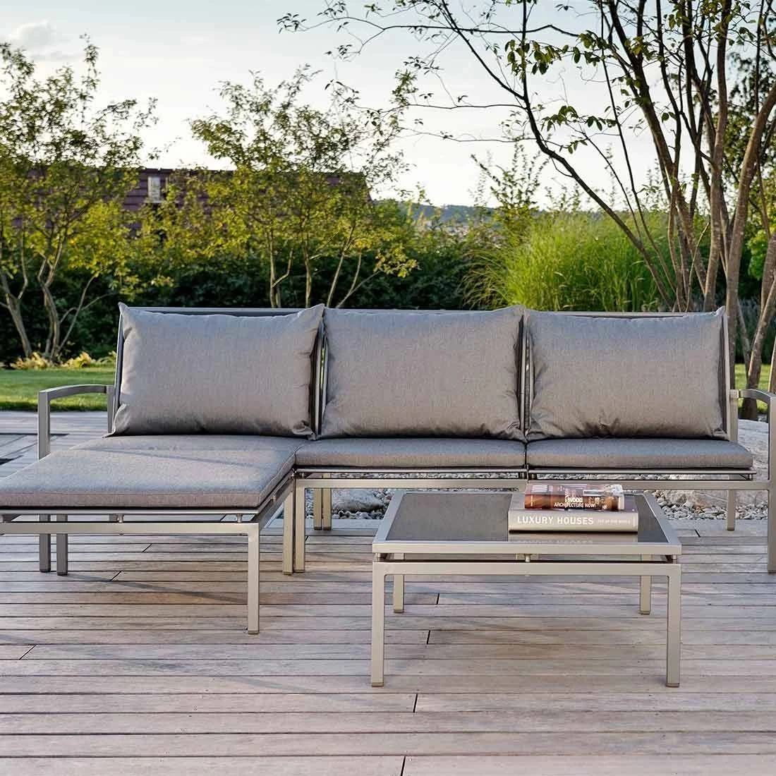 Stern Skelby Loungehocker Aluminium/Textilene Graphit/Silbergrau - Image 2