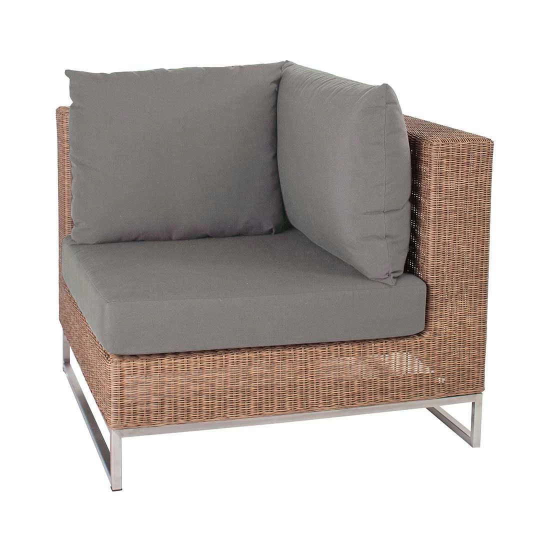 Stern Fontana Eck-/Endmodul Edelstahl/Geflecht Zimt/Rehbraun