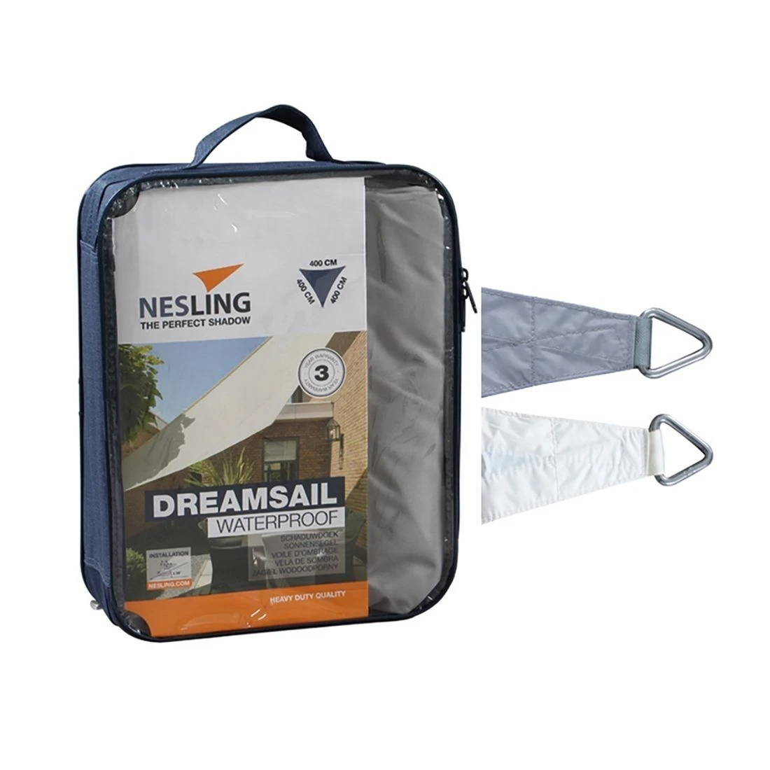 Nesling Dreamsail Sonnensegel 3-Eck 400x400 Cm Polyester Grau – Bild 3