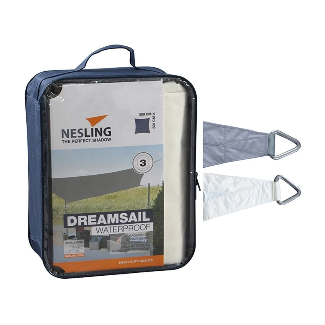 Nesling Dreamsail Sonnensegel Quadrat 500x500 Cm Polyester Creme – Bild 3