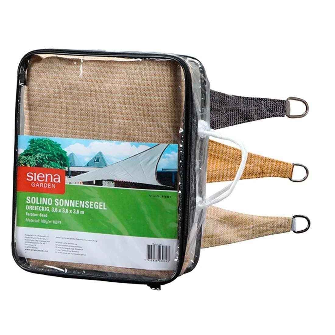 Siena Garden Solino Sonnensegel 3-eckig 360 Cm HDPE Sand â Bild 4