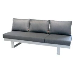 Siena Garden Avenia Loungebank 3-Sitzer Aluminium/Polypropylen Weiß Matt/Grau