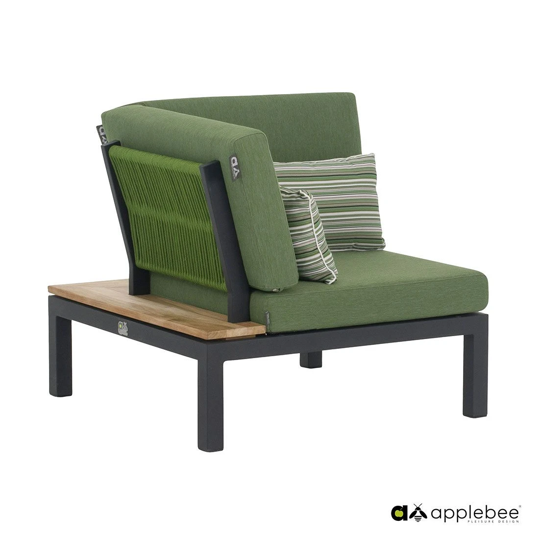 Apple Bee Pebble Beach Ecklounge 5-tlg. Aluminium/Bee Wett Black/Olive Green - Image 2