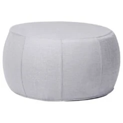 Stern Pouf Hocker Groß Outdoorstoff Hellgrau Meliert