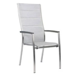 Stern Cardiff Hochlehner-Stapelsessel Edelstahl/Textilene Gepolstert Silber