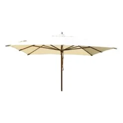 Zebra Samba Novo Sonnenschirm 300x300cm Holz/Olefin Beige