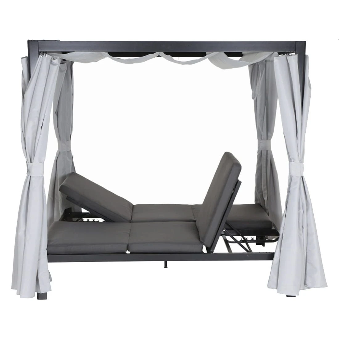 Siena Garden Waikiki Loungebett Inkl. Dach Aluminium/Textil Anthrazit/Hellgrau â Bild 2