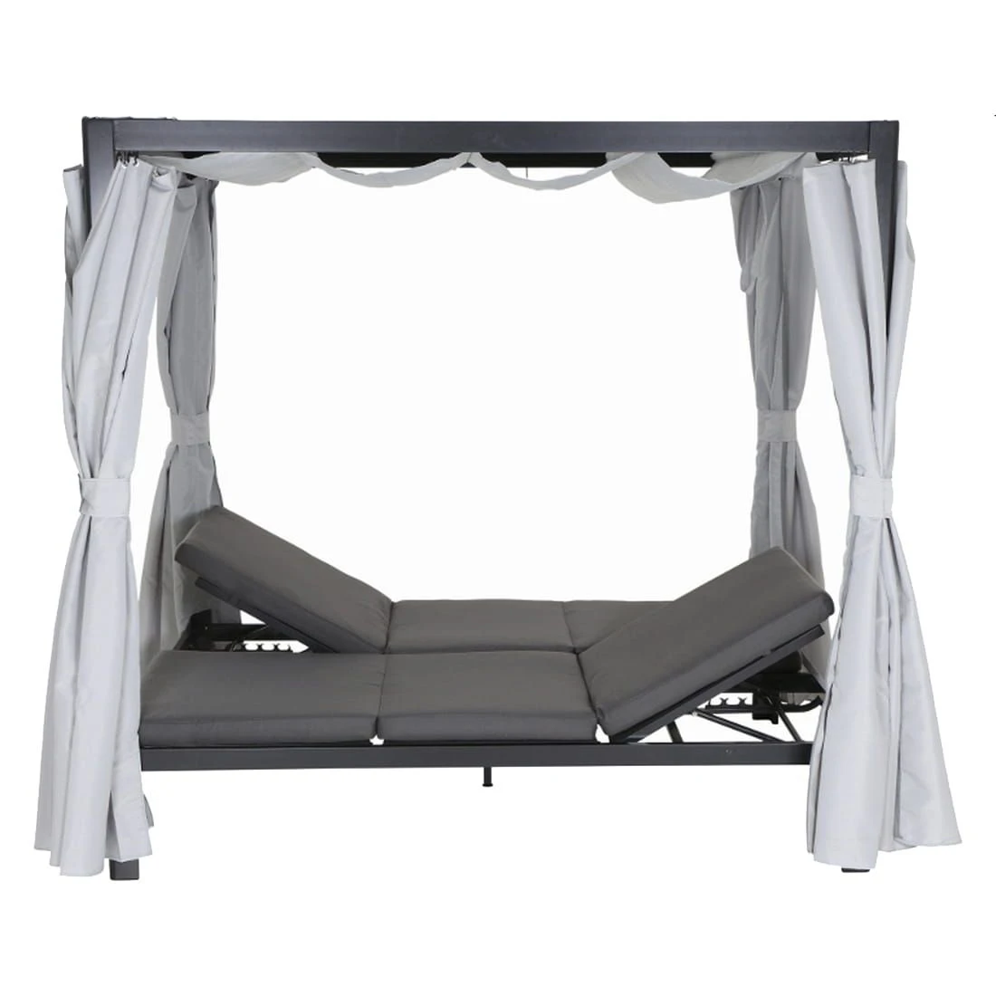 Siena Garden Waikiki Loungebett Inkl. Dach Aluminium/Textil Anthrazit/Hellgrau â Bild 3