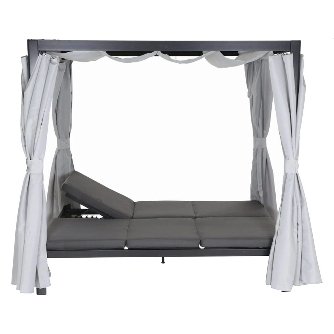 Siena Garden Waikiki Loungebett Inkl. Dach Aluminium/Textil Anthrazit/Hellgrau â Bild 4