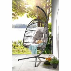 OUTLIV. Amazonia Hängesessel Metall/Geflecht Anthrazit/Hellgrau