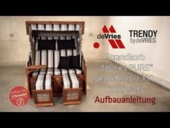 DeVries Pure Comfort XL Strandkorb Pinie/Geflecht Des.454 Seashell