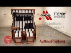 DeVries Pure Seaside XXL Strandkorb Pinie/Geflecht Des455 Antique Brown