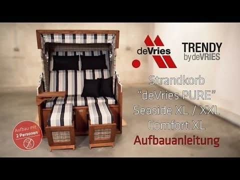 DeVries Pure Seaside XXL Strandkorb Pinie/Geflecht Des455 Antique Brown