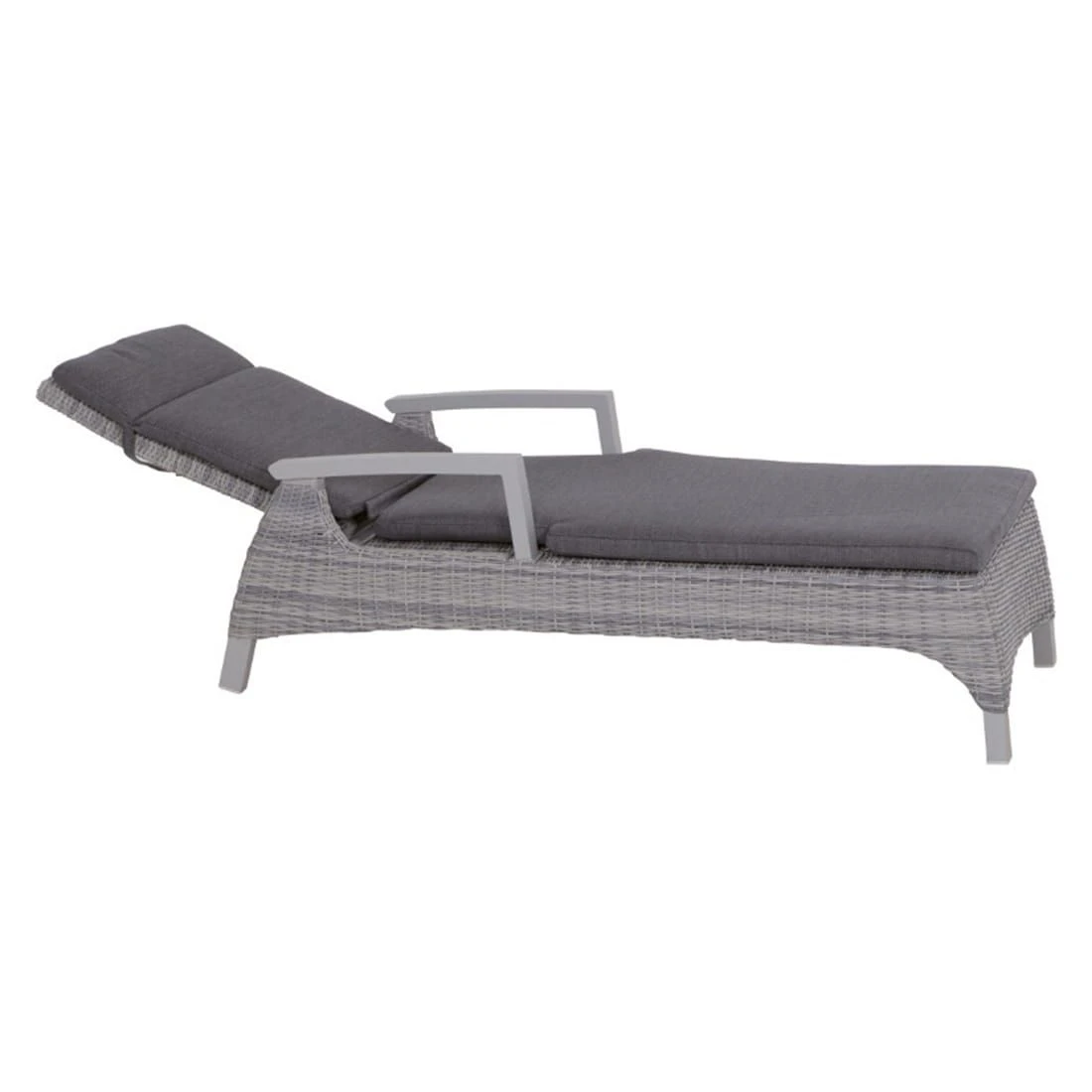 Siena Garden Corido Gartenliege Aluminium/Geflecht Matt Weiß-Grau/Ice-Grey/Grey