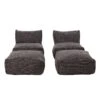 ROOLF Living Loungesesselset Inkl. Hocker Anthrazit