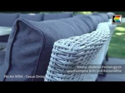 Kettler Palma Wing Hocker Geflecht/Olefin White Wash/Anthrazit