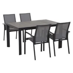 Siena Garden Velia Gartenmöbelset 5-tlg Tisch 140cm Anthrazit