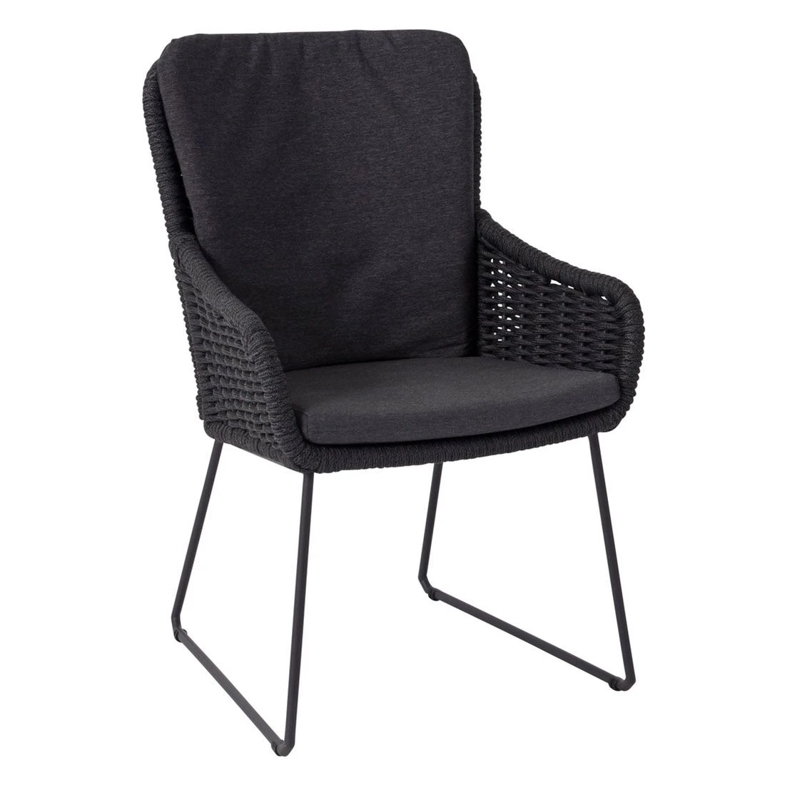 4Seasons Wing Gartensessel Edelstahl/Rope Inkl. Kissen Anthrazit