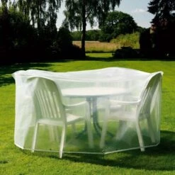 Heinemeyer Gartenmöbel-Set Schutzhülle Ø215cm Gitterfolie Transparent