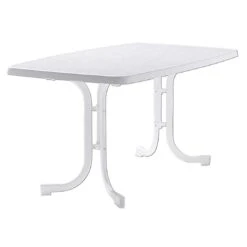 Sieger Boulevard Klapptisch 150x90 Cm Stahl/Mecalit Weiß/Marmor Weiß