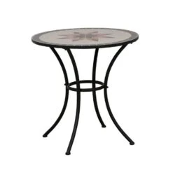 Siena Garden Stella Tisch Ø70 Cm Stahl/Kunststein Mattschwarz