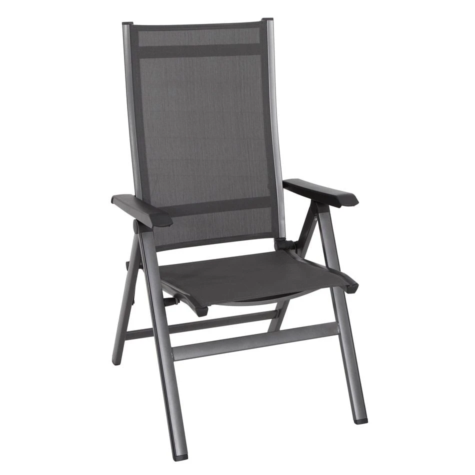 MWH Elements Klappsessel Aluminium/Textilene Eisengrau/Anthrazit