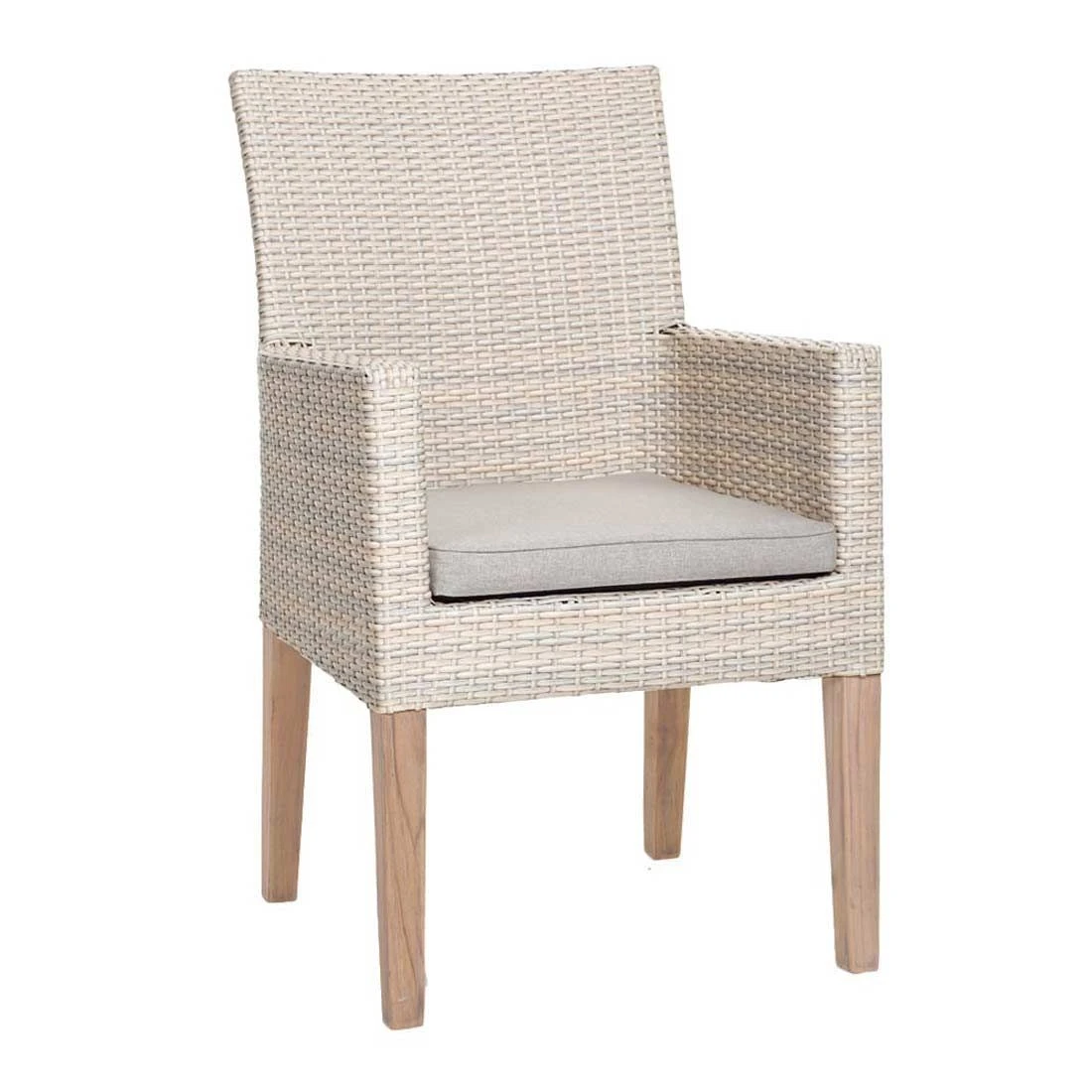 Best Alicante Gartensessel Teak/Geflecht Alabaster