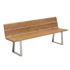 Niehoff Nova Gartenbank 180cm Edelstahl/Teak Silber/Teak Natur