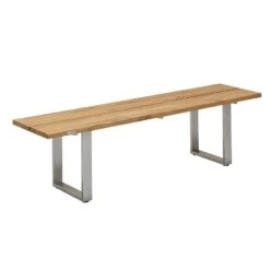 Niehoff Nemo Gartenbank 220cm Edelstahl Profilkufe /Teak Gebürstet/Natur
