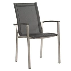 Stern Evoee Stapelsessel Edelstahl/Textilene Silber/Silbergrau