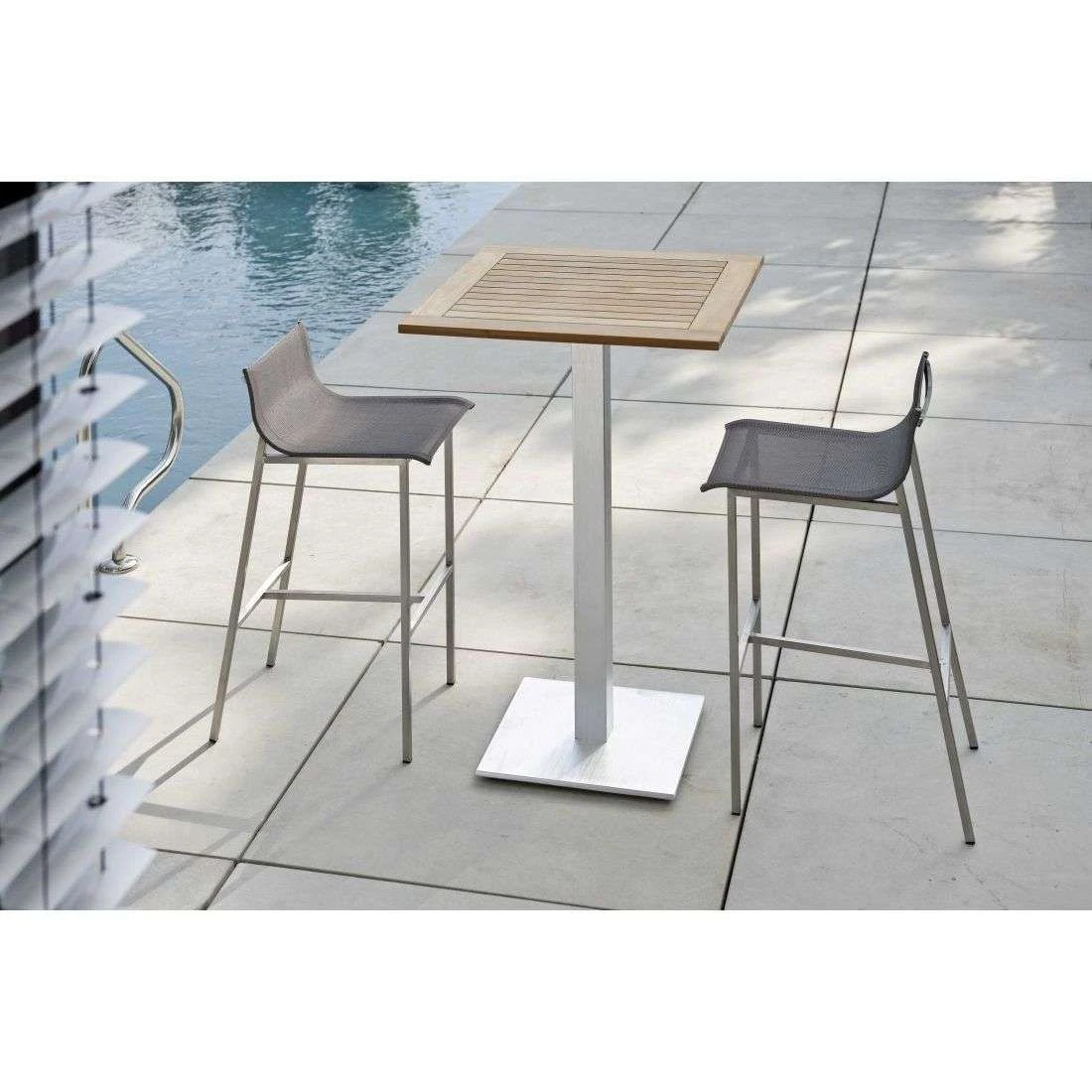 Stern Barny Garten-Barstuhl Edelstahl/Textilene Edelstahl/Silbergrau – Bild 12