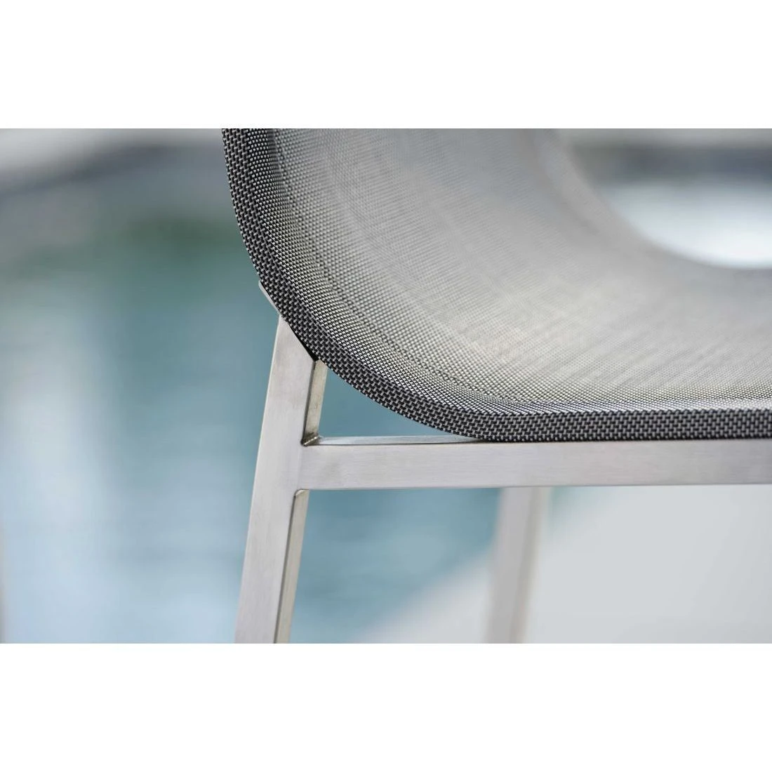 Stern Barny Garten-Barstuhl Edelstahl/Textilene Edelstahl/Silbergrau – Bild 4