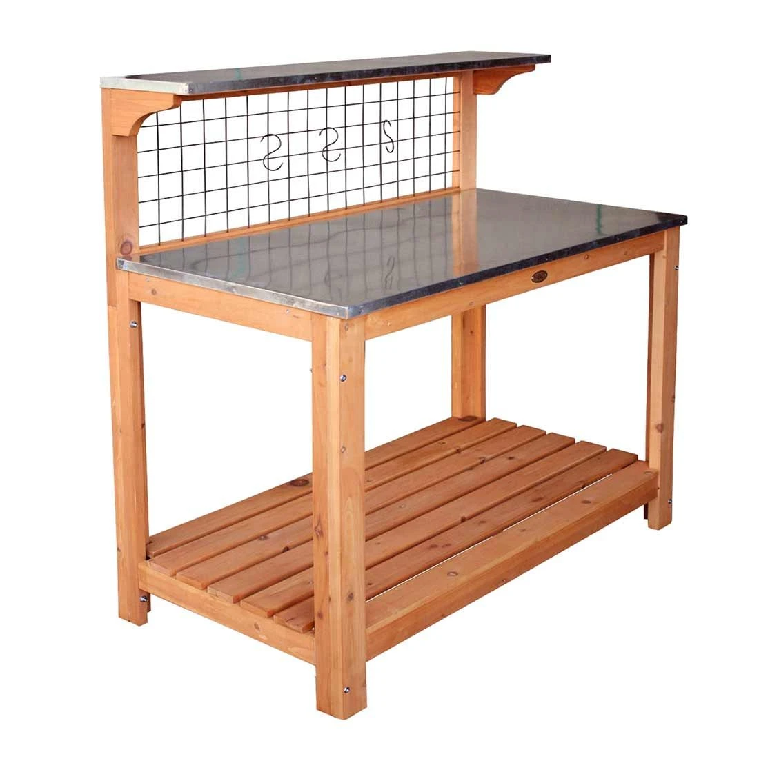 Habau Gartentisch/Pflanztisch 101x55 Cm Mit Verzinkter Arbeitsplatte Braun