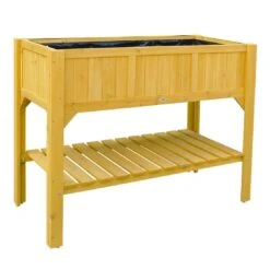 Habau Hochbeet Hemlocktanne Mit Ablage Braun