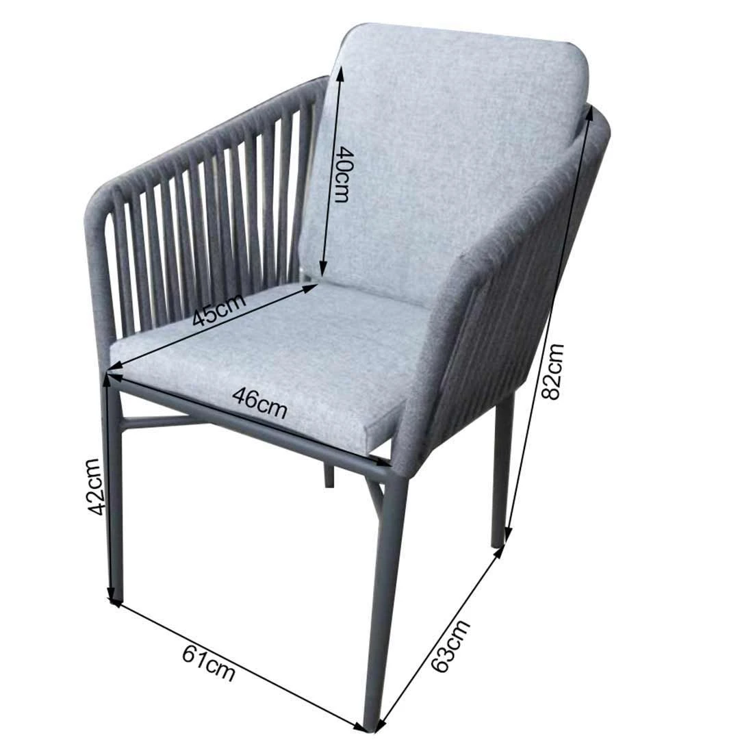 Acamp Manhattan Gartenmöbelset 7-tlg. Mit Tisch 220x100 Cm Anthrazit/Charcoal â Bild 7