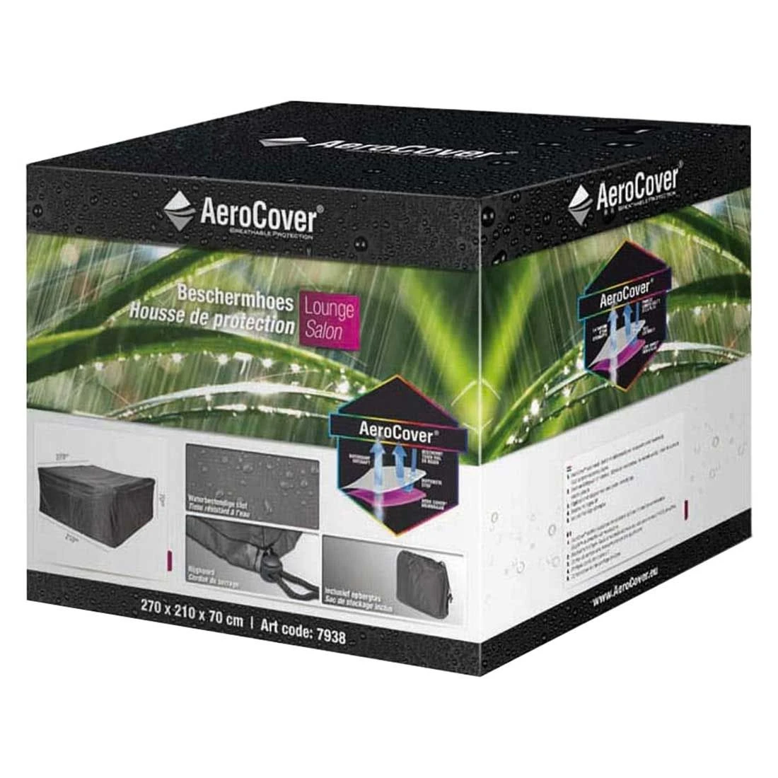 AeroCover Gartenmöbel-Set Schutzhülle 270x210x70cm Polyester Uni Anthrazit - Image 5