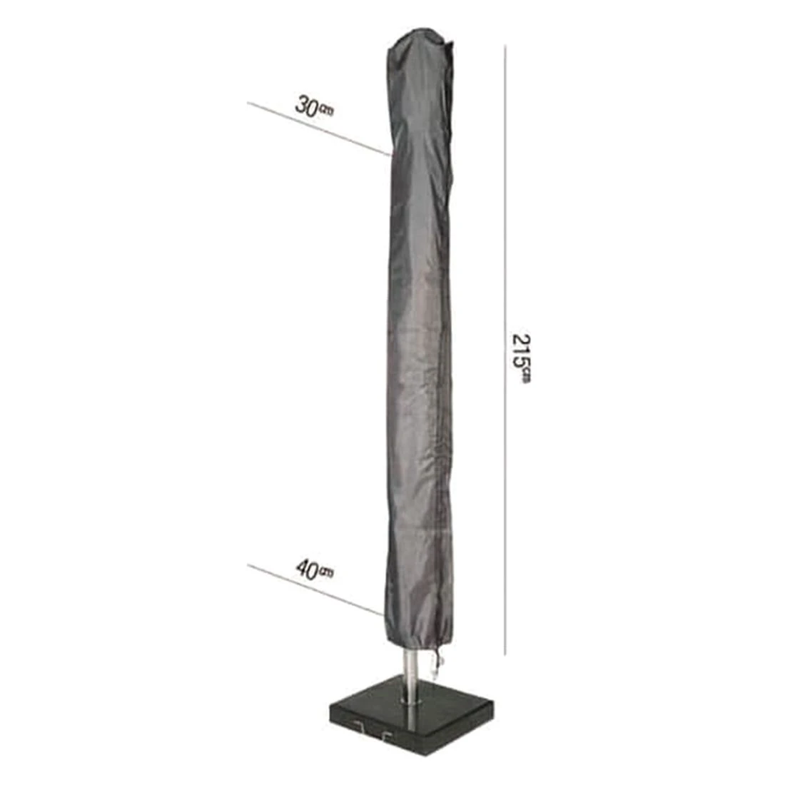 AeroCover Mittelstockschirm Schutzhülle Bis Ø400cm Polyester Uni Anthrazit - Image 2