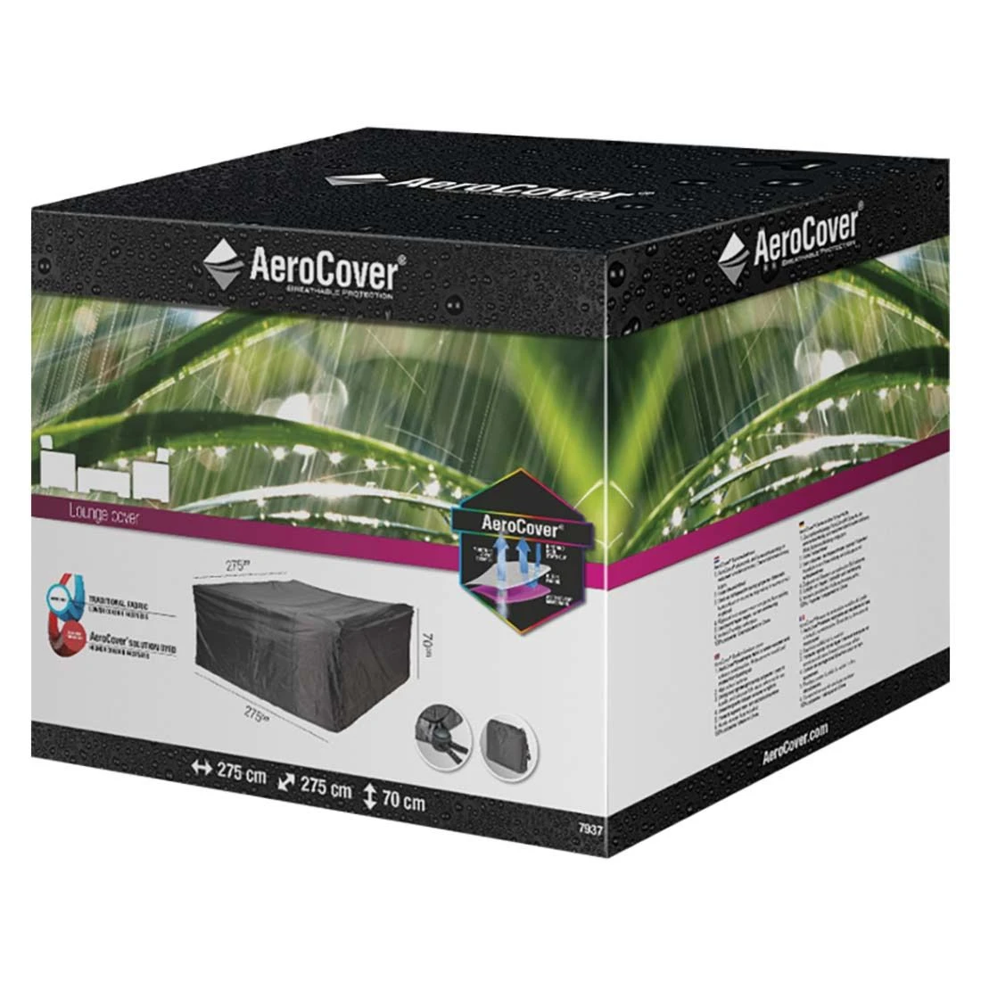 AeroCover Gartenmöbel-Set Schutzhülle 275x275x70cm Polyester Uni Anthrazit - Image 8