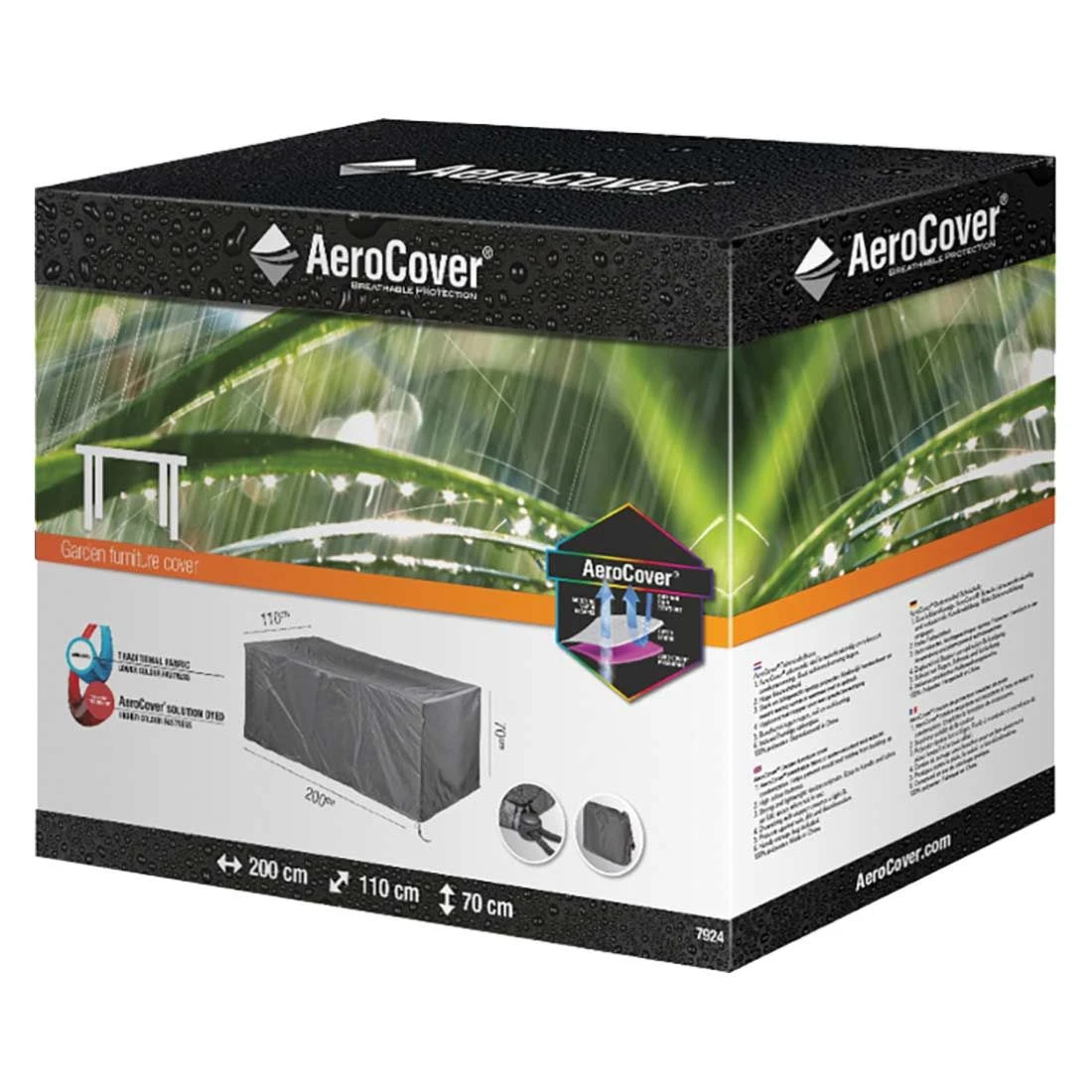 AeroCover Gartentisch Schutzhülle 200x110x70cm Polyester Uni Anthrazit - Image 4