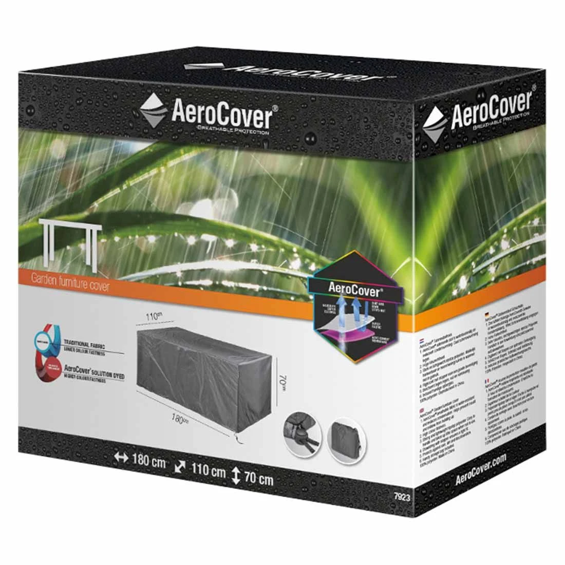 AeroCover Gartentisch Schutzhülle 180x110x70cm Polyester Uni Anthrazit - Image 8