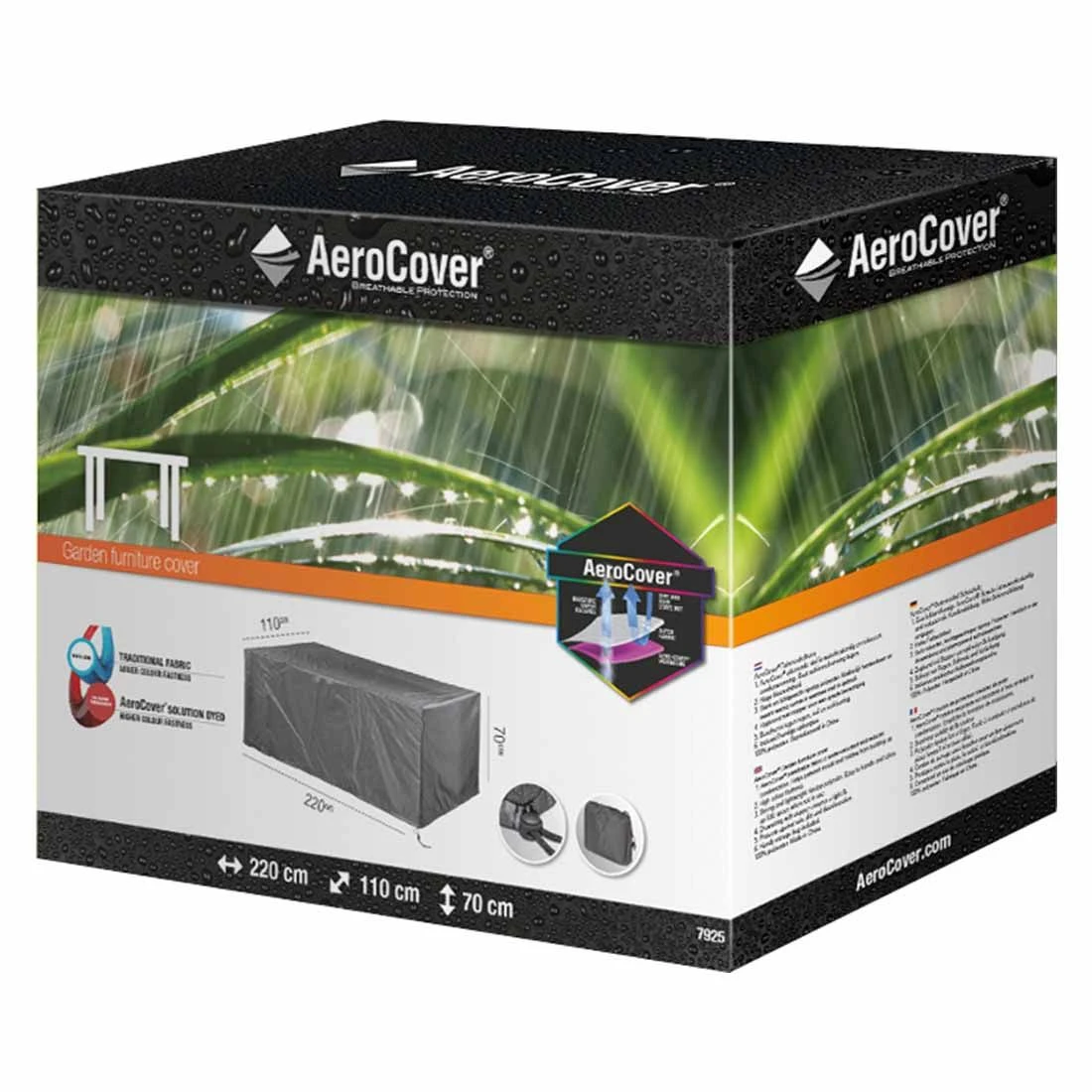 AeroCover Gartentisch Schutzhülle 220x110x70cm Polyester Uni Anthrazit - Image 8