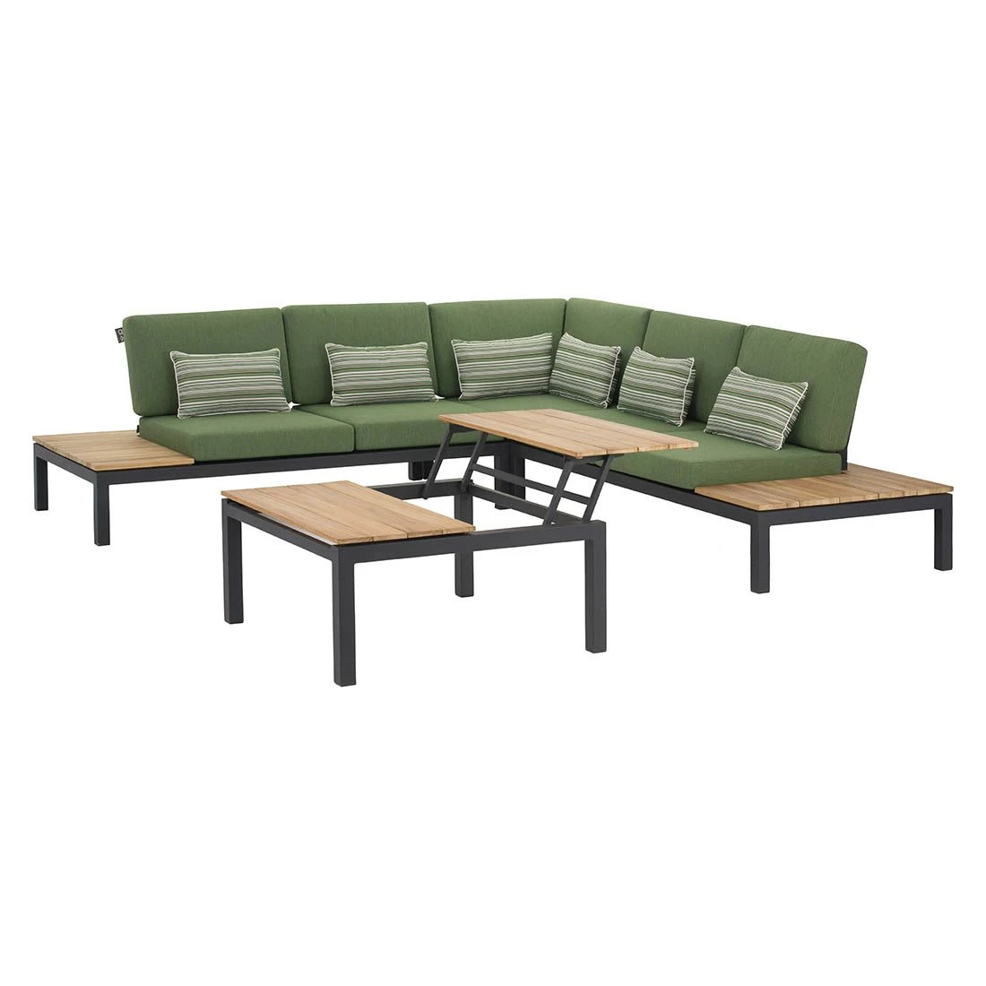 Apple Bee Pebble Beach Ecklounge 4-tlg. Aluminium/Bee Wett Black/Olive Green