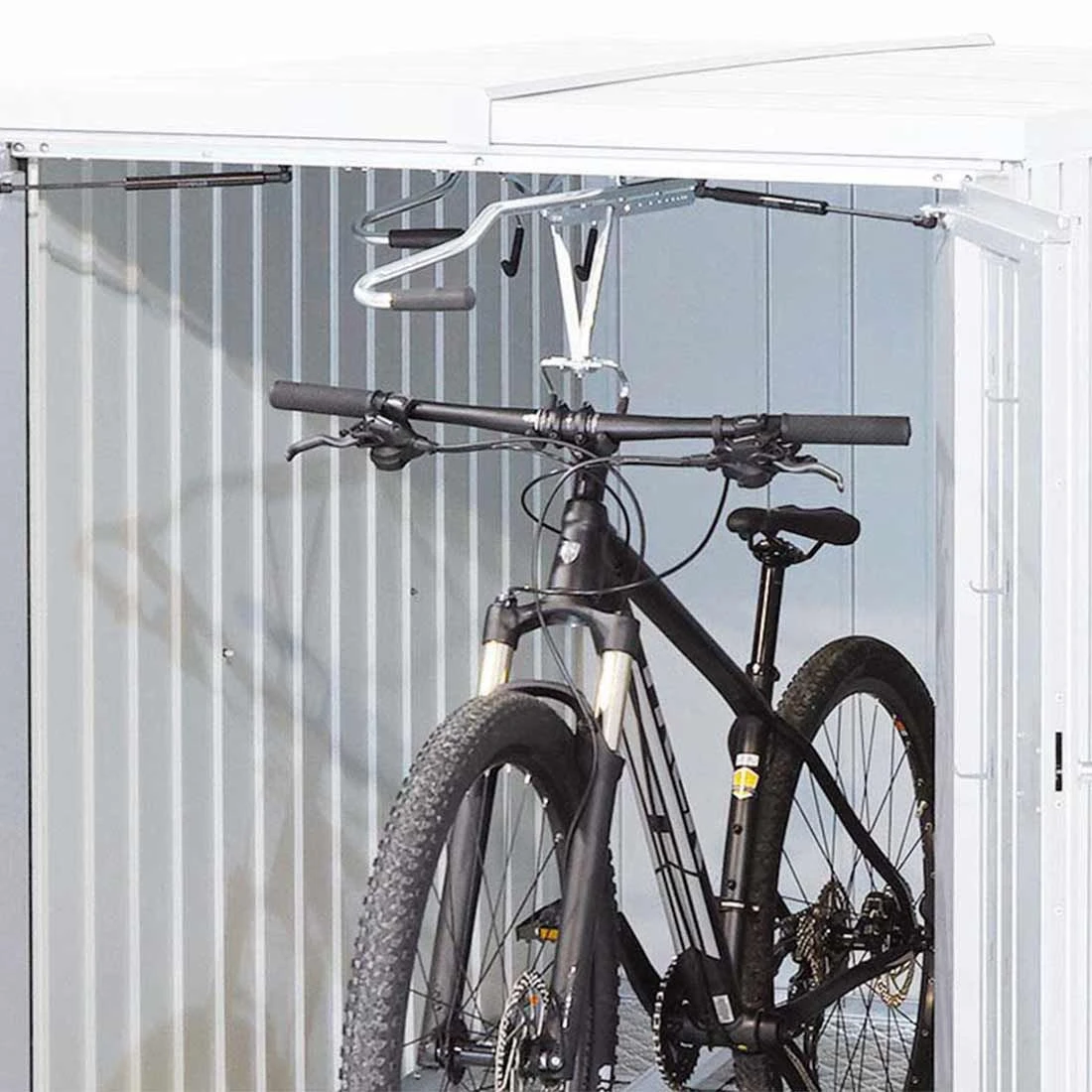 Biohort MiniGarage FahrradhÀngeschiene Ausziehbar Silber - Image 2