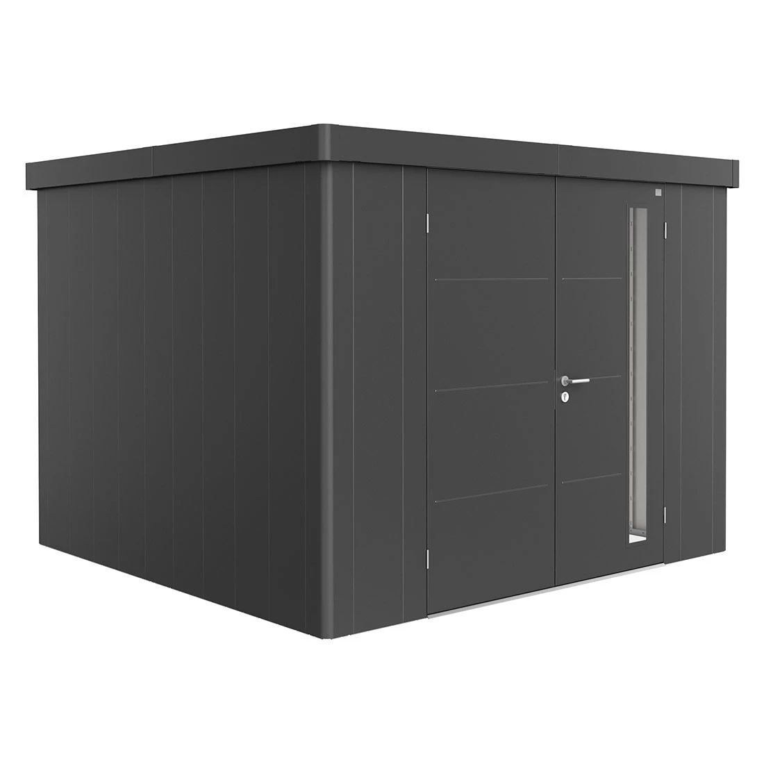 Biohort Neo Gerätehaus Doppeltür Dunkelgrau-Metallic