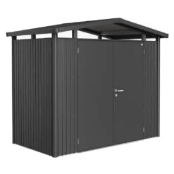 Biohort Panorama Gerätehaus P1 273x158x227cm Doppeltür Dunkelgrau-Metallic