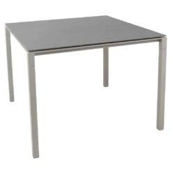 Cane-Line Pure Gartentisch 100x100cm Aluminium/Keramik Taupe/Basalt
