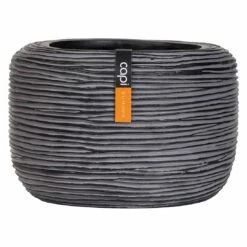 Capi Nature Rib Pflanztopf Ø18x11,6cm Schwarz