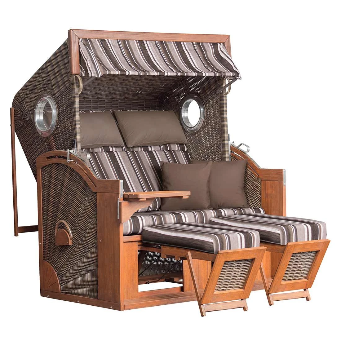 DeVries Pure Seaside XXL Strandkorb Pinie/Geflecht Des455 Antique Brown - Image 2